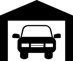 Car In A Garage Outline Svg File, Free Vectors File